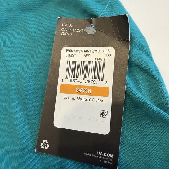 Lot (2) Under Armour Women's UA Sportstyle Graphic Tank Teal And Black Small - Picture 6 of 7